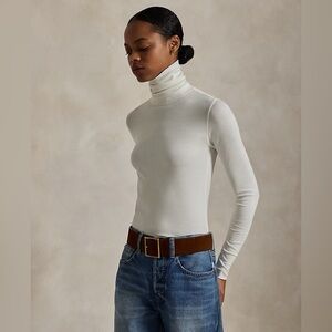 Ralph Lauren Stretch-Blend Turtleneck Top